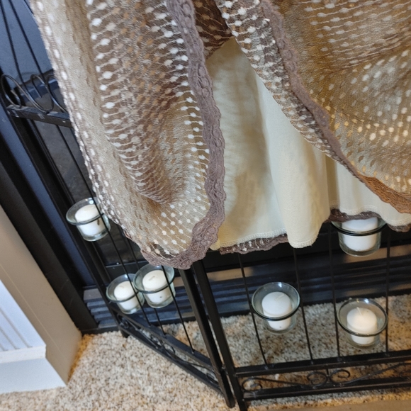 ANTHROPOLOGIE LILI'S CLOSET LACE OVERLAY DRESS, BEIGE/BROWN M - Picture 8 of 12